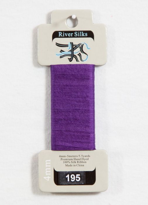 195 Amethyst Sheen 4mm silk ribbon