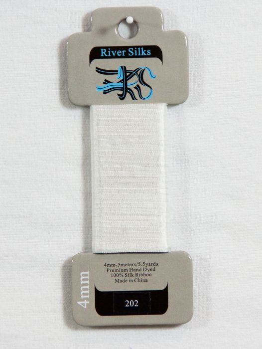 202 White White 7mm silk ribbon