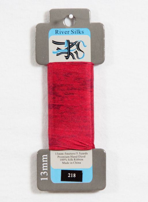 218 Chinese Red Overdye 13mm silk ribbon