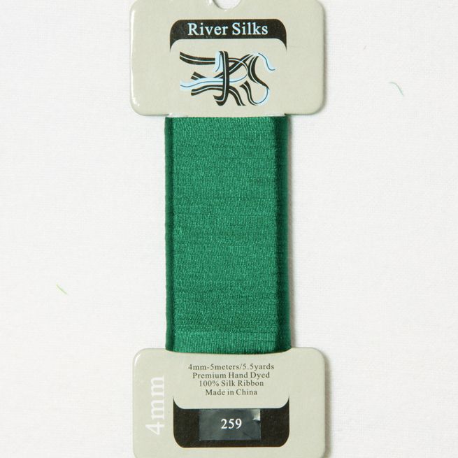 259 Evergreen 4mm silk ribbon
