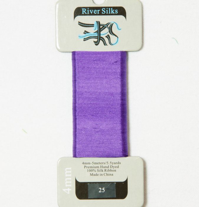 25 Deep Lavender 4mm silk ribbon
