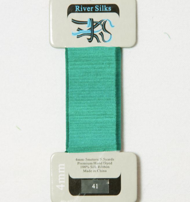 41 Dynasty Green 7mm silk ribbon