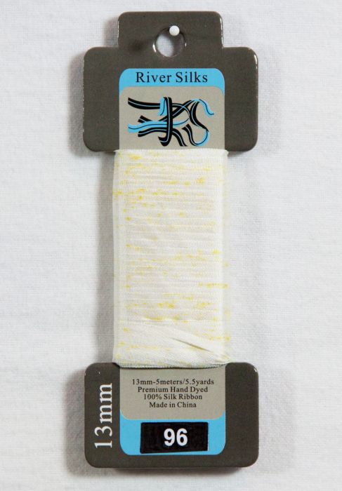 96 White/Yellow 13mm silk ribbon