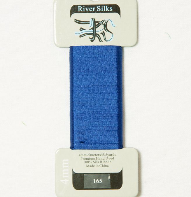 165 True Blue 4mm silk ribbon