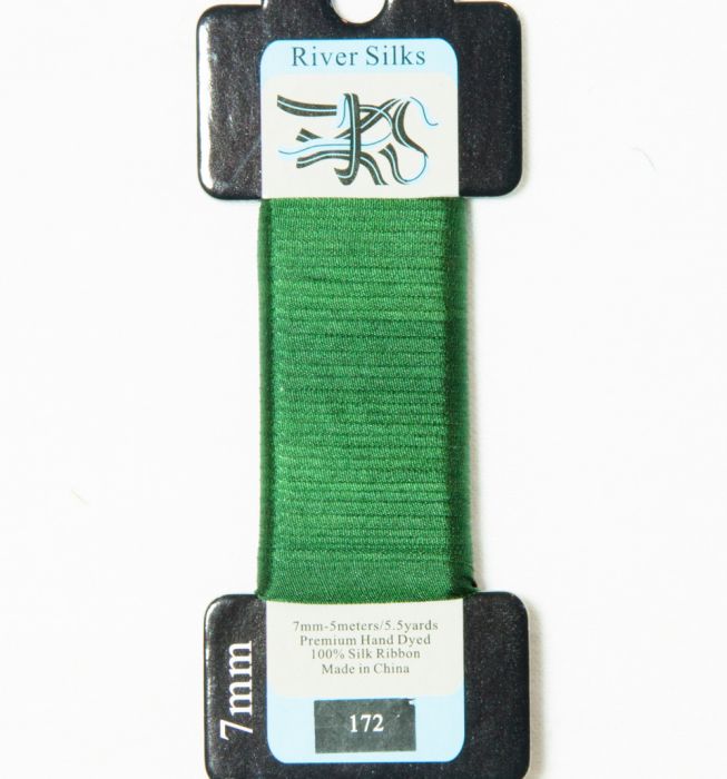 172 Hunter Green 7mm silk ribbon