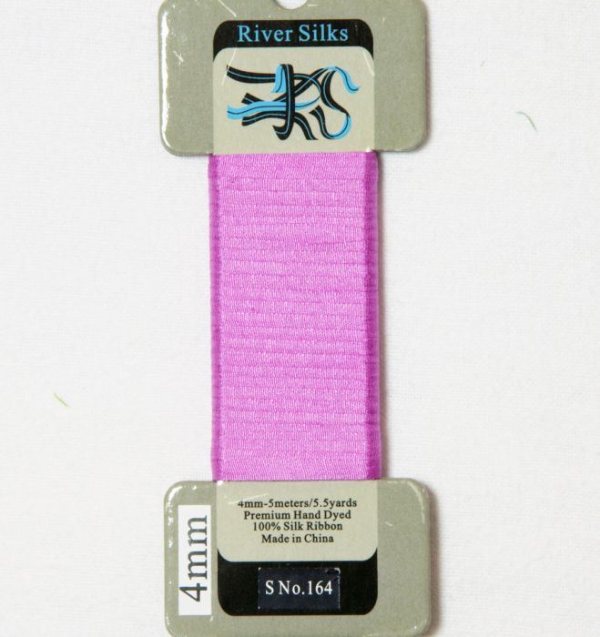 164 Super Pink 4mm silk ribbon