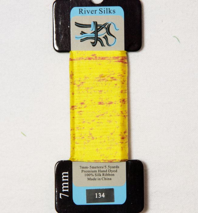 134 Empire Yellow 7mm silk ribbon